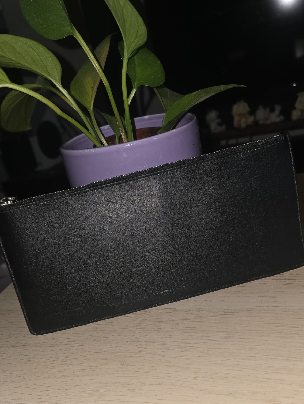 Coach Black Leather Zip Wallet Clutch - Men's Accessory
